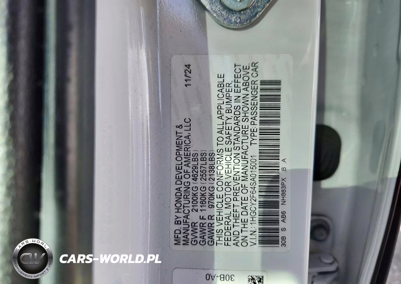 2025 Honda Accord Hybrid Exl VIN:1HGCY2F64SA015001 - 12