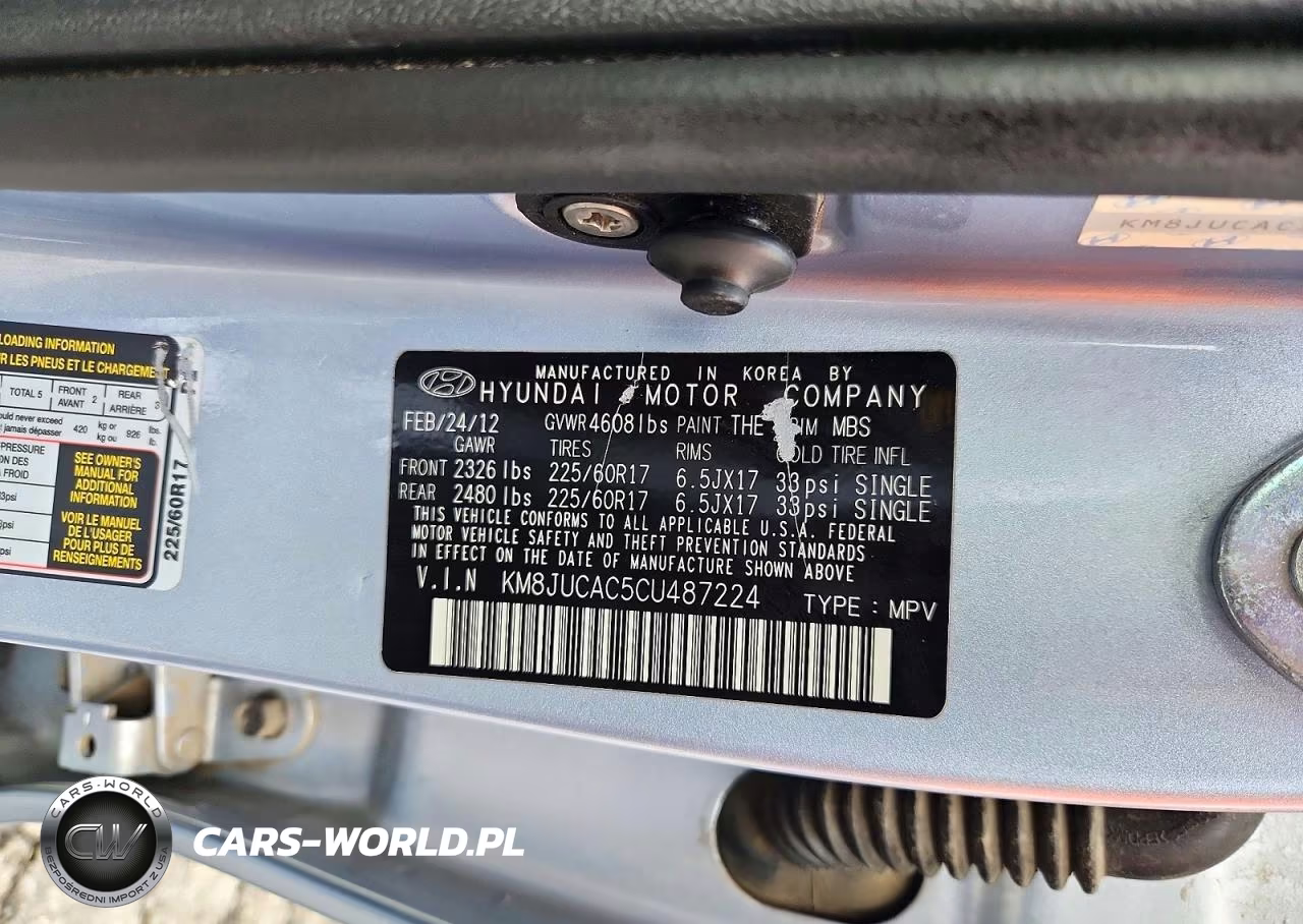 2012 Hyundai Tucson Gls VIN:KM8JUCAC5CU487224 - 13
