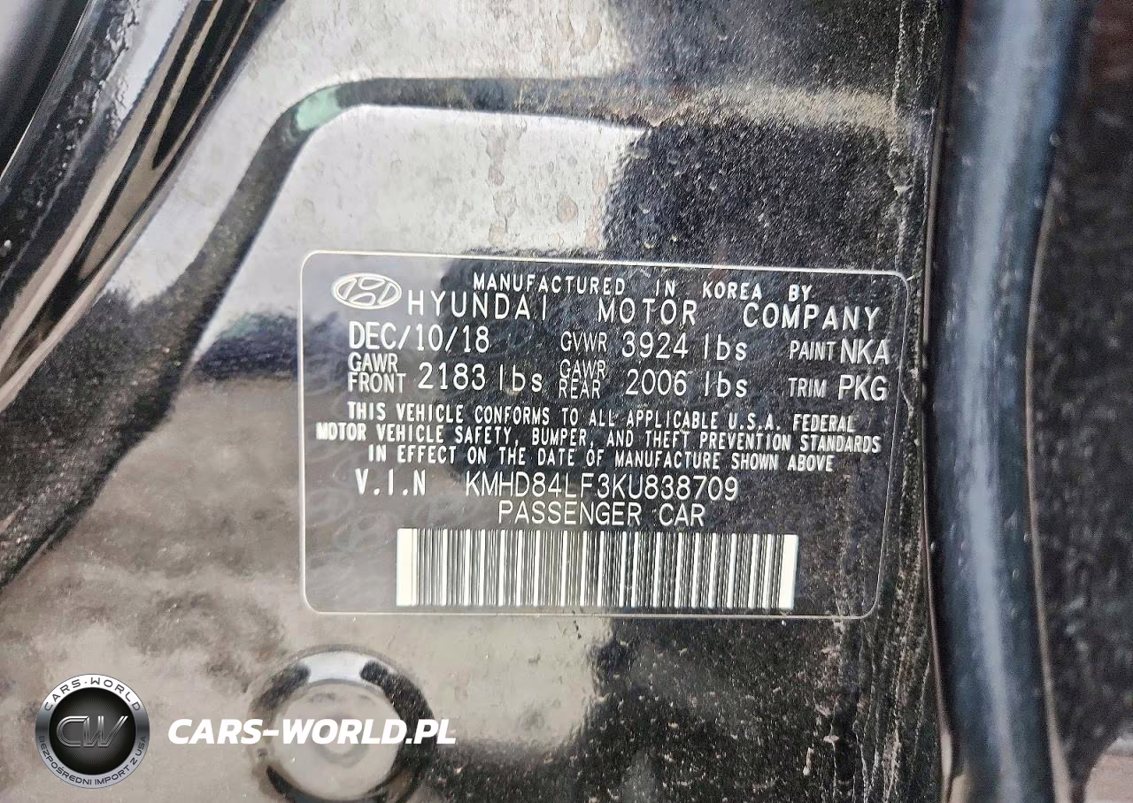 2019 Hyundai Elantra Sel VIN:KMHD84LF3KU838709 - 12