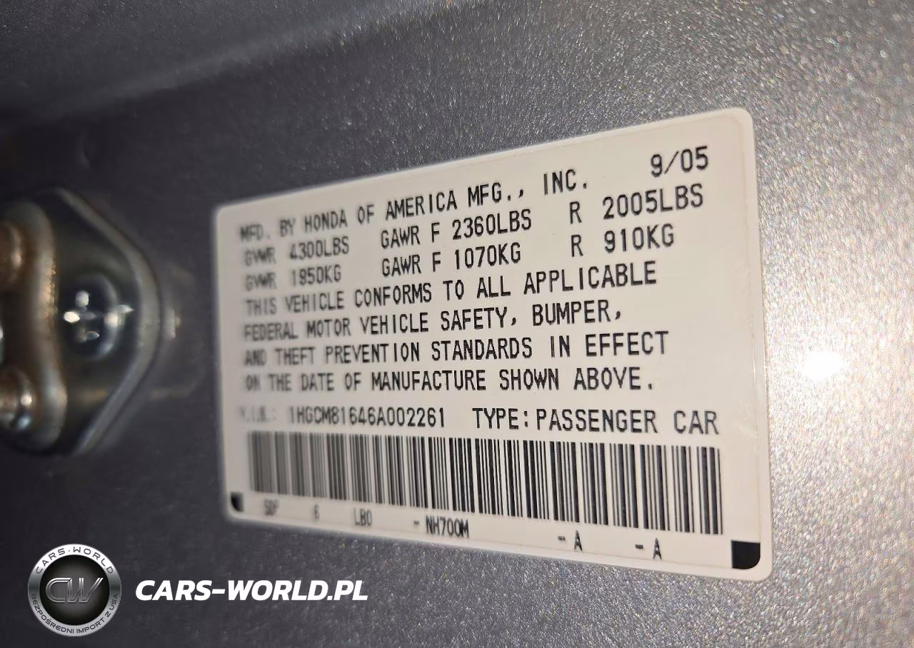 2006 Honda Accord Ex VIN:1HGCM81646A002261 - 13