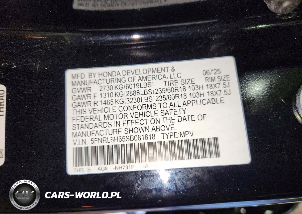 2025 Honda Odyssey Exl VIN:5FNRL6H65SB081818 - 13