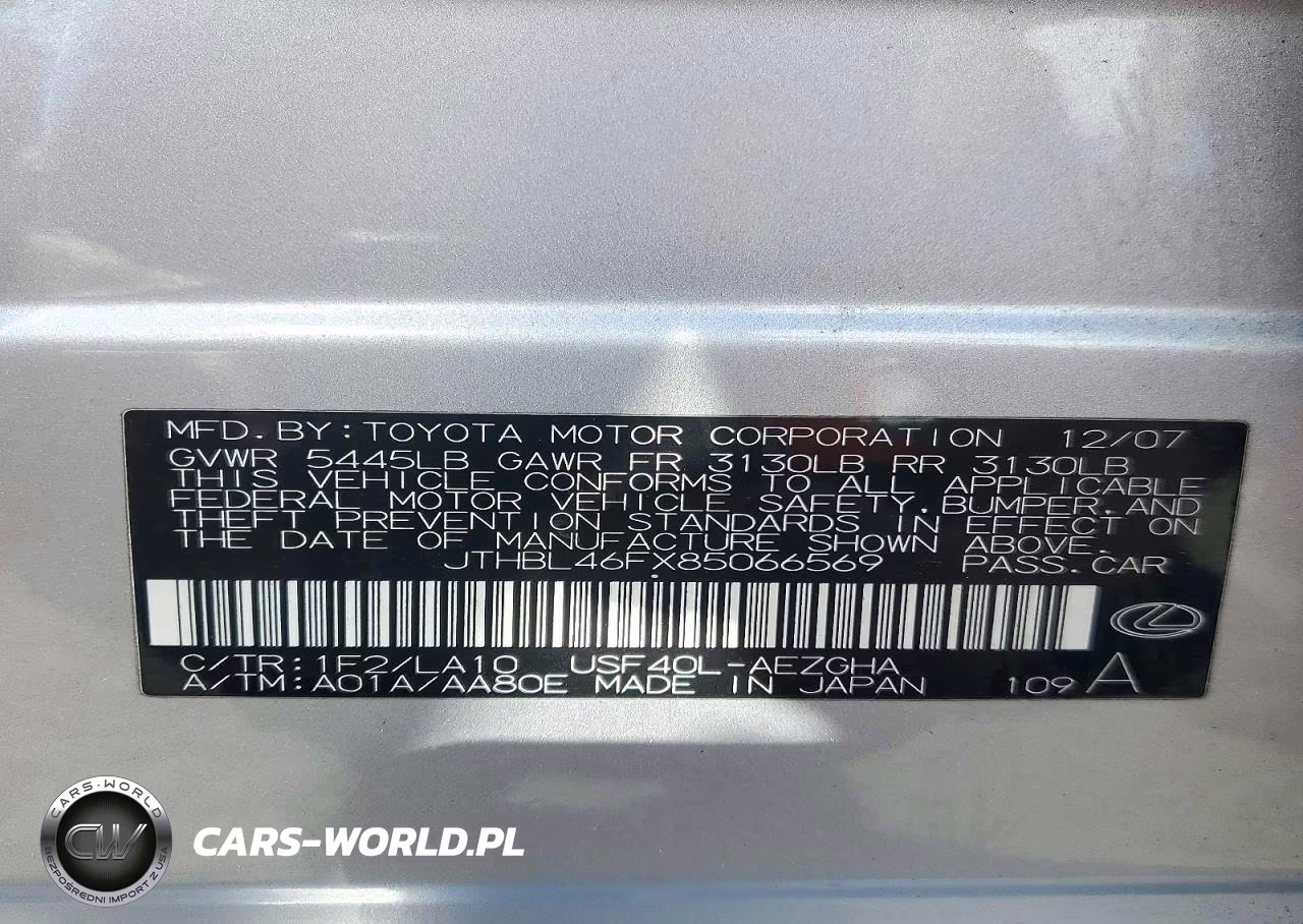 2008 Lexus Ls 460 VIN:JTHBL46FX85066569 - 12