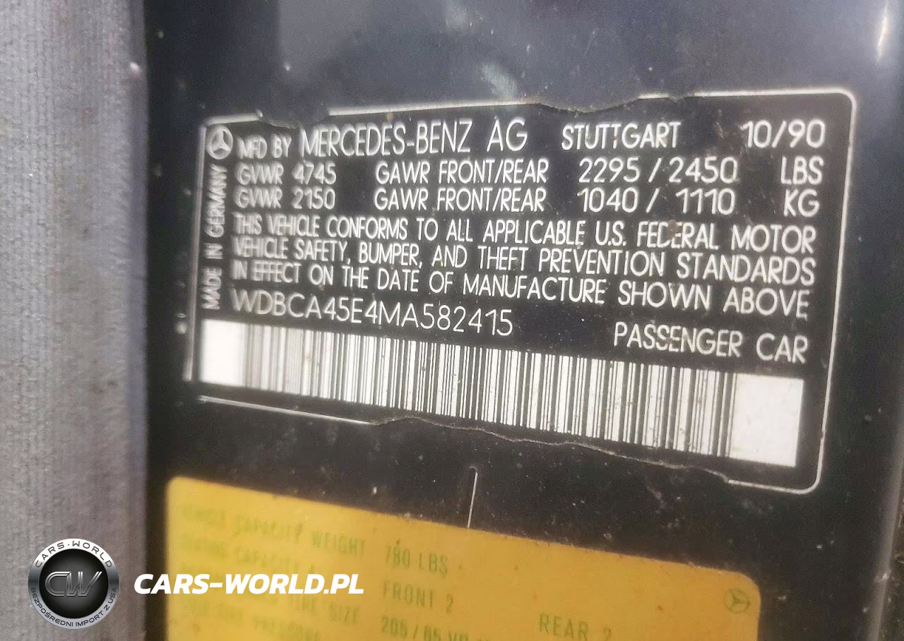 1991 Mercedes-Benz 560 Sec VIN:WDBCA45E4MA582415 - 12