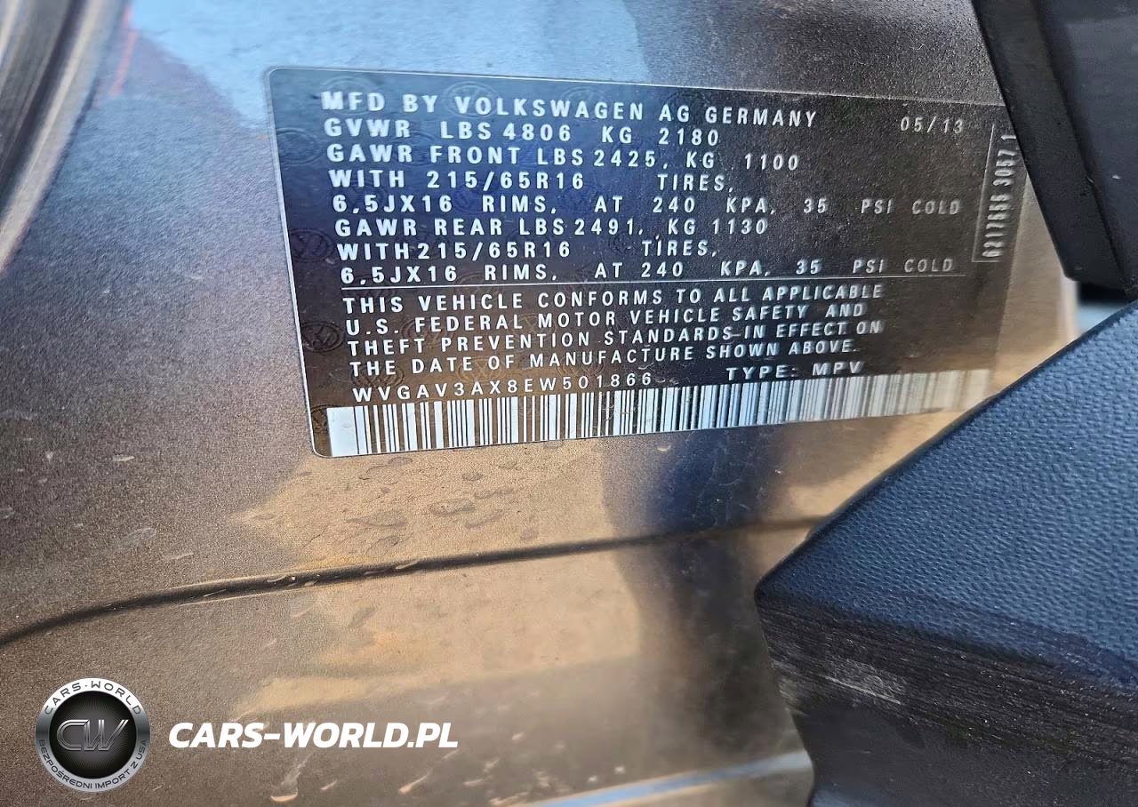 2014 Volkswagen Tiguan S VIN:WVGAV3AX8EW501866 - 13