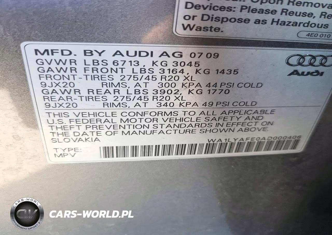 2010 Audi Q7 Premium Plus VIN:WA1LYAFE0AD000406 - 13