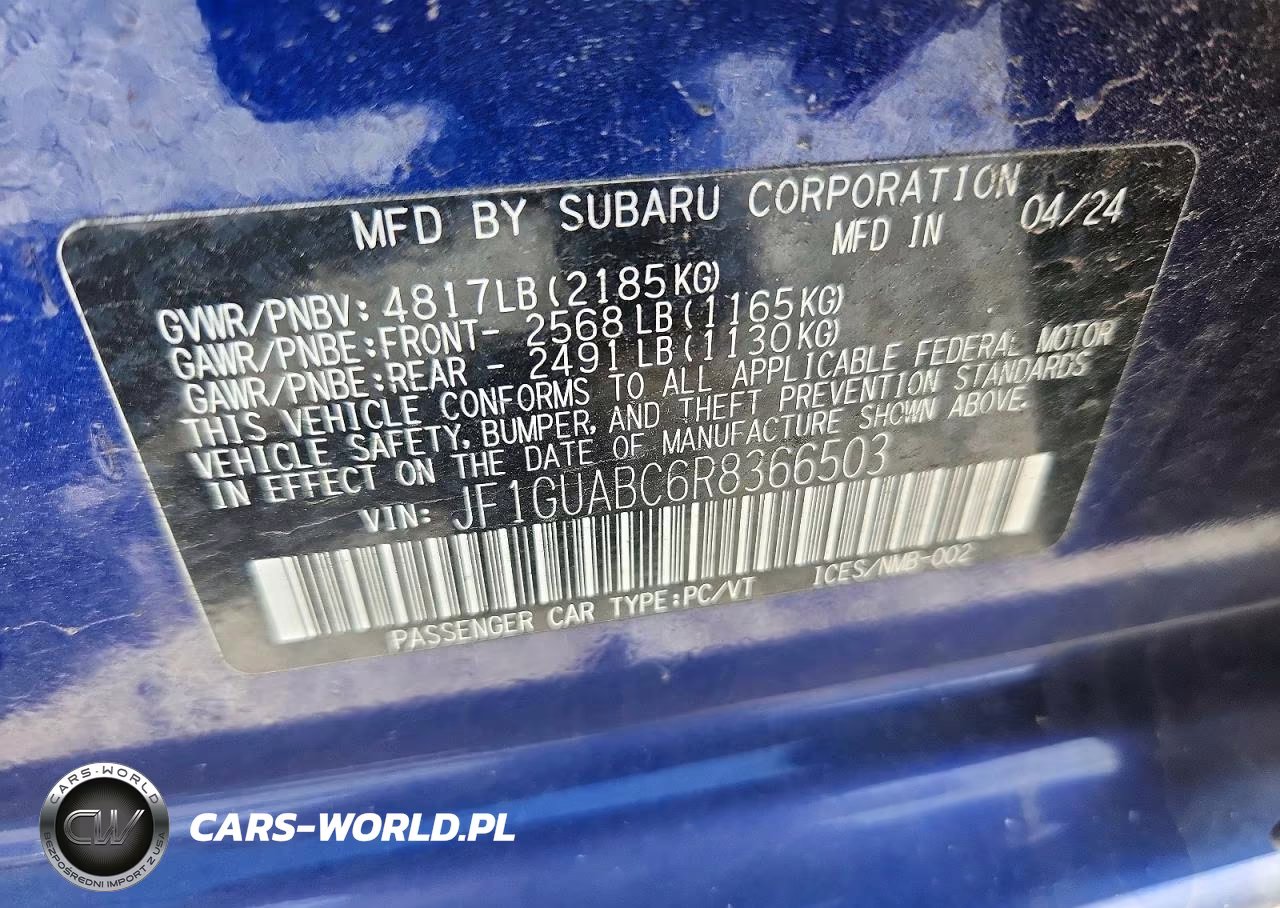 2024 Subaru Impreza VIN:JF1GUABC6R8366503 - 13