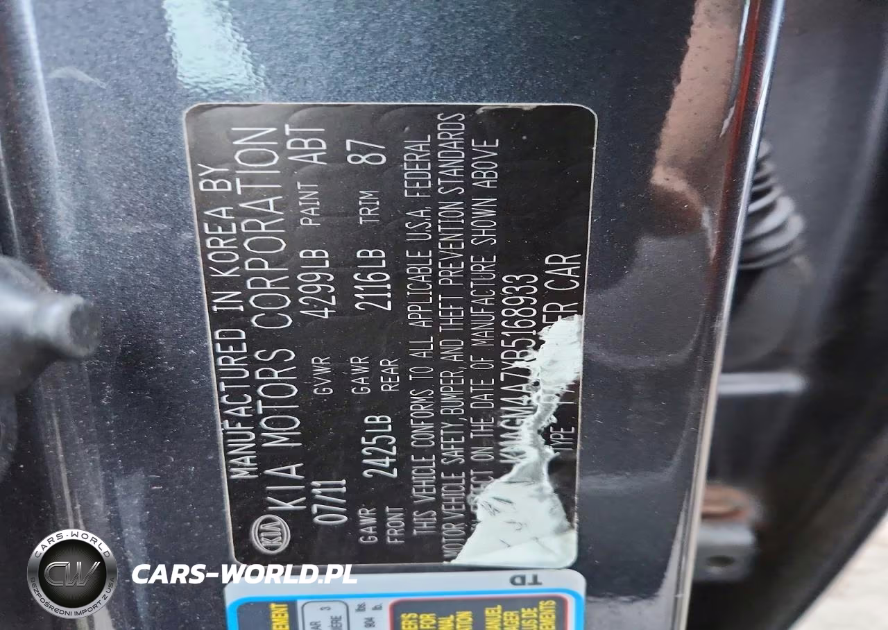 2011 Kia Optima Lx VIN:KNAGM4A7XB5168933 - 12