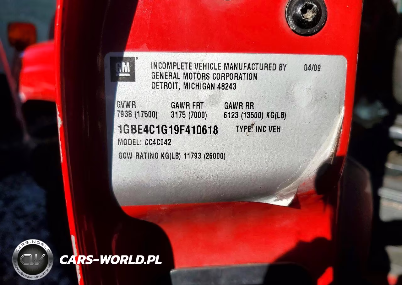 2009 Chevrolet C4 Dump Truck VIN:1GBE4C1G19F410618 - 12