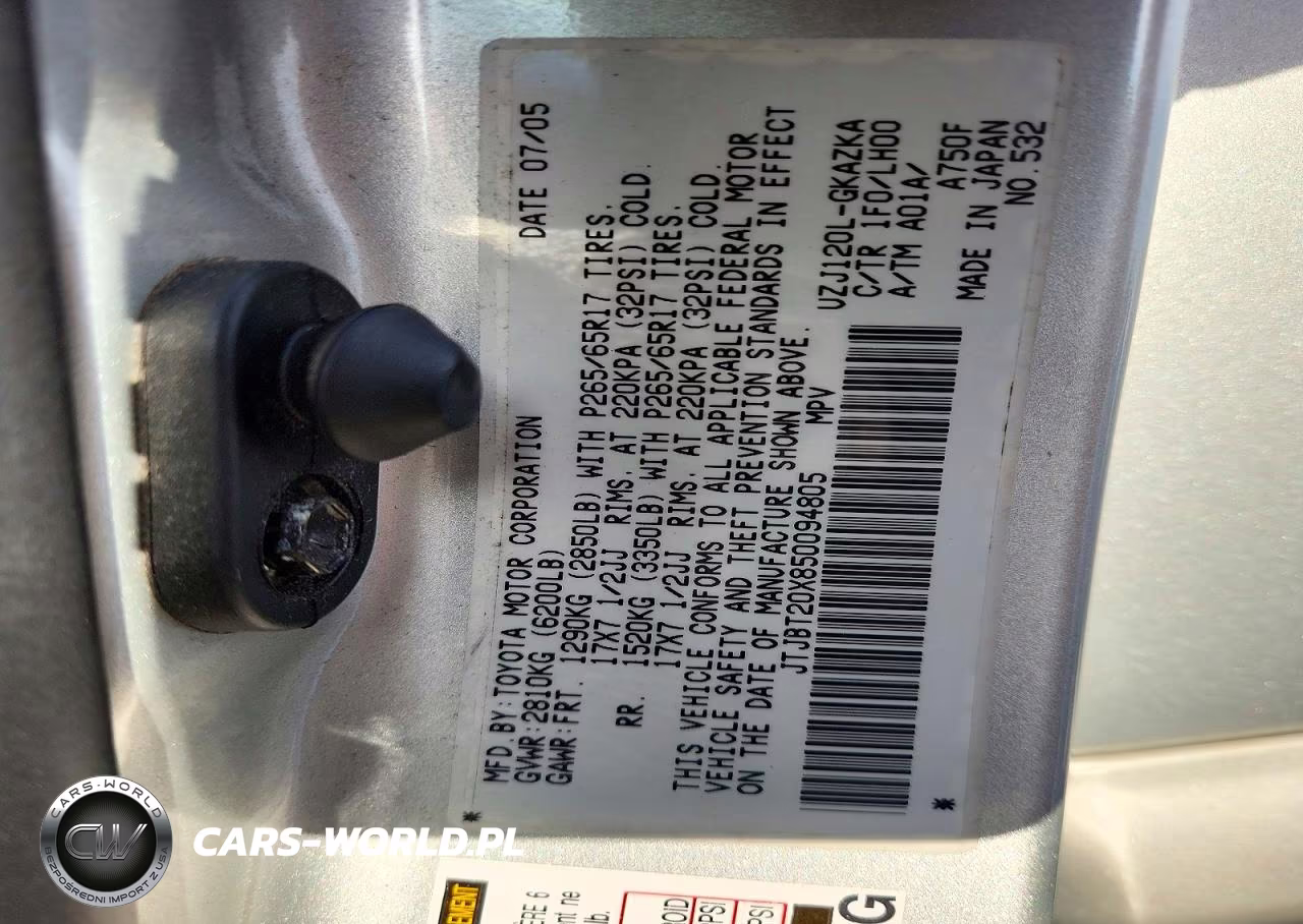 2005 Lexus Gx 470 VIN:JTJBT20X850094805 - 13