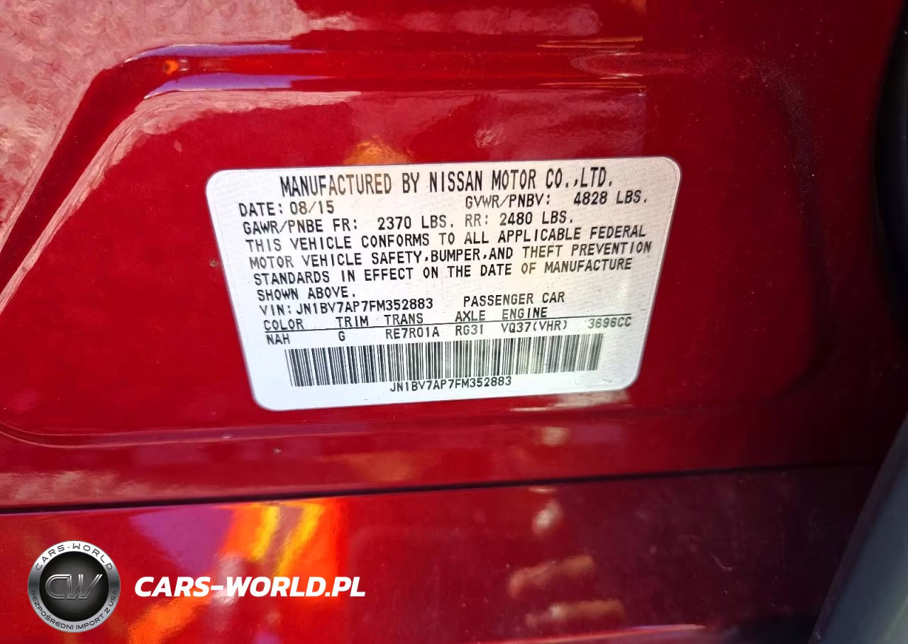 2015 Infiniti Q50 Sport VIN:JN1BV7AP7FM352883 - 13