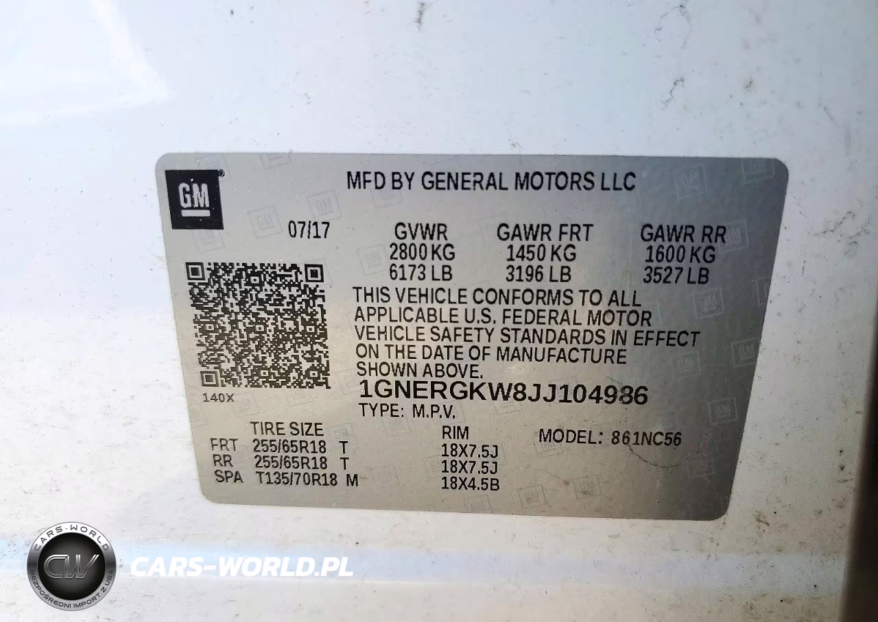 2018 Chevrolet Traverse Lt VIN:1GNERGKW8JJ104986 - 13