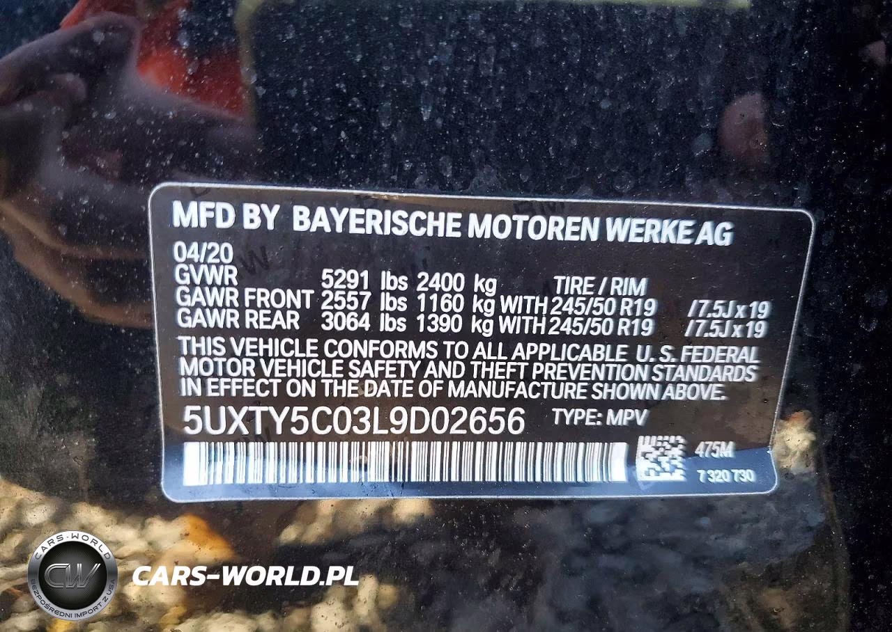 2020 BMW X3 xDrive30I VIN:5UXTY5C03L9D02656 - 13