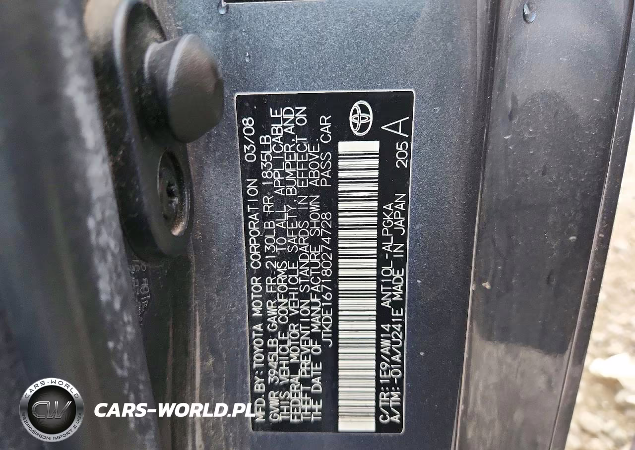 2008 Scion Tc Base VIN:JTKDE167180274728 - 13