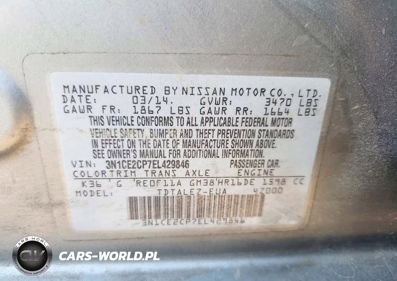2014 Nissan Versa Note Sv VIN:3N1CE2CP7EL429846 - 13