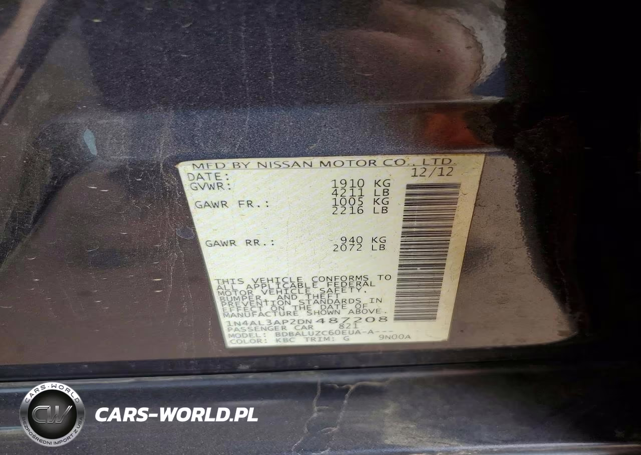 2013 Nissan Altima 2.5 VIN:1N4AL3AP2DN487208 - 12