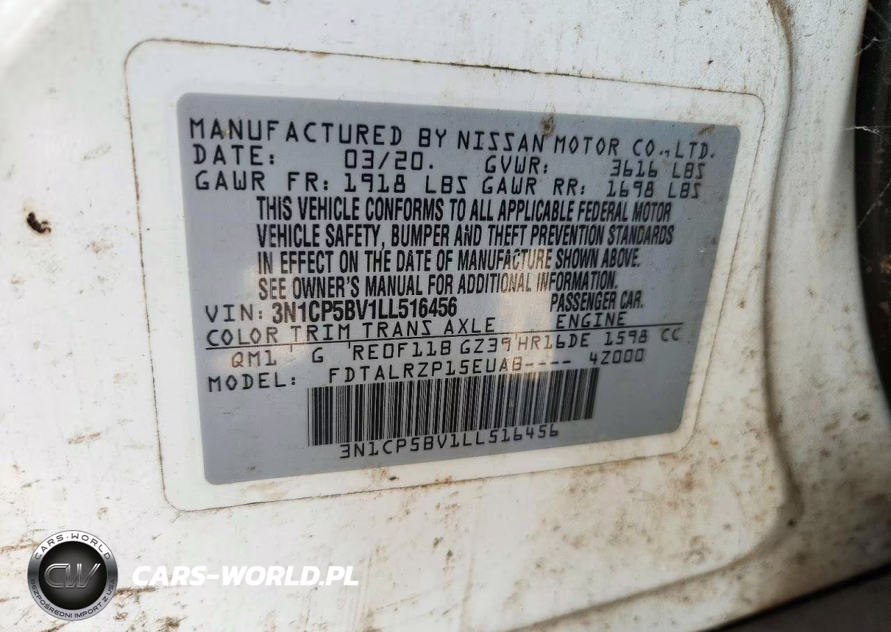 2020 Nissan Kicks S VIN:3N1CP5BV1LL516456 - 12