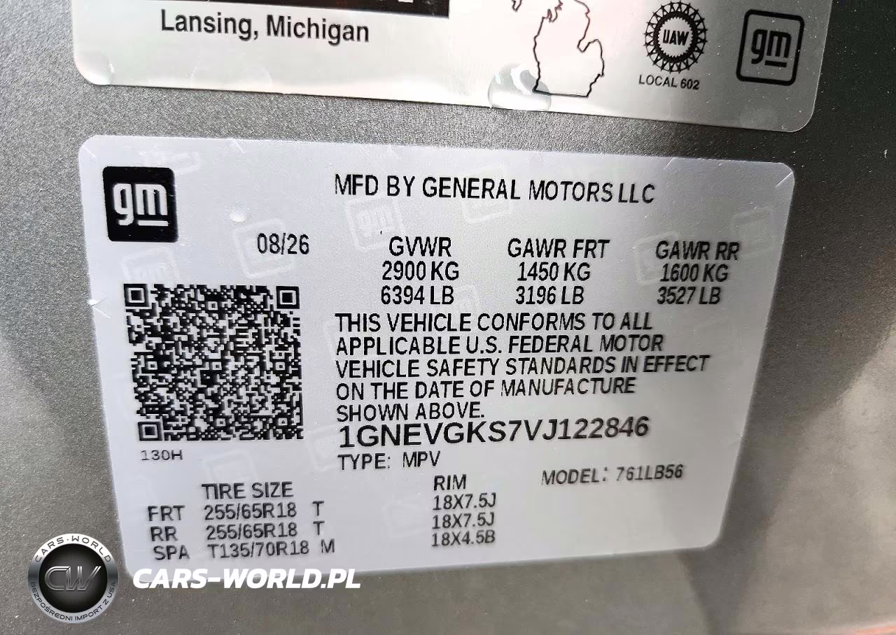 2027 Chevrolet Traverse Lt VIN:1GNEVGKS7VJ122846 - 13