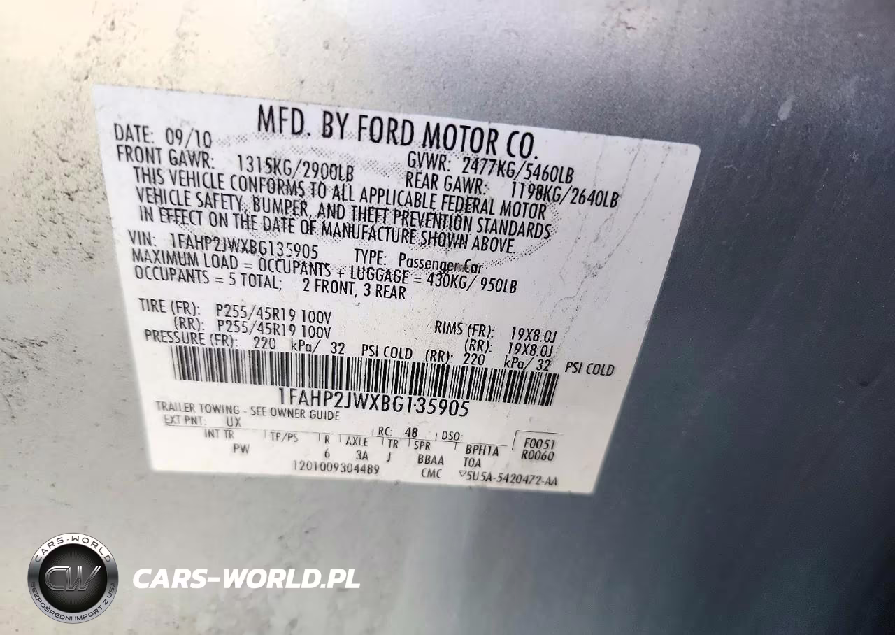 2011 Ford Taurus Limited VIN:1FAHP2JWXBG135905 - 12
