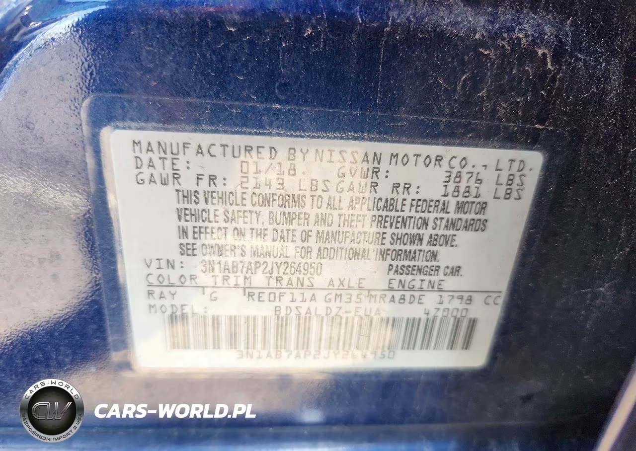 2018 Nissan Sentra Sv VIN:3N1AB7AP2JY264950 - 12
