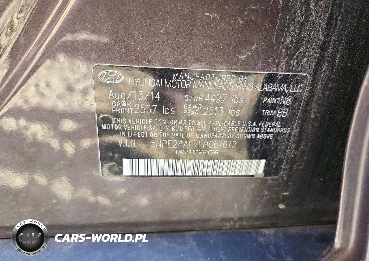 2015 Hyundai Sonata Se VIN:5NPE24AF7FH061612 - 12