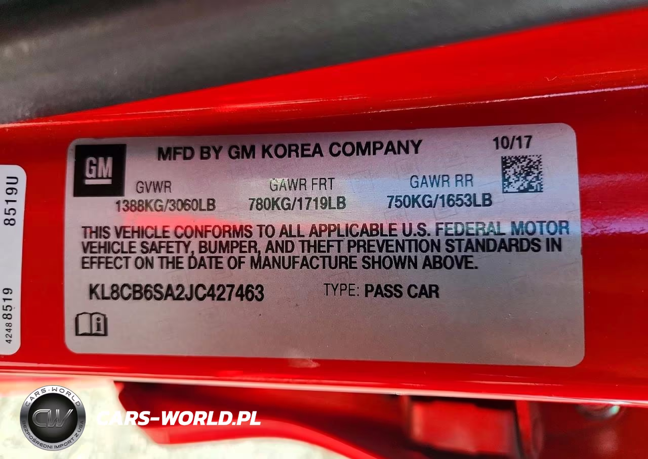 2018 Chevrolet Spark Ls VIN:KL8CB6SA2JC427463 - 12