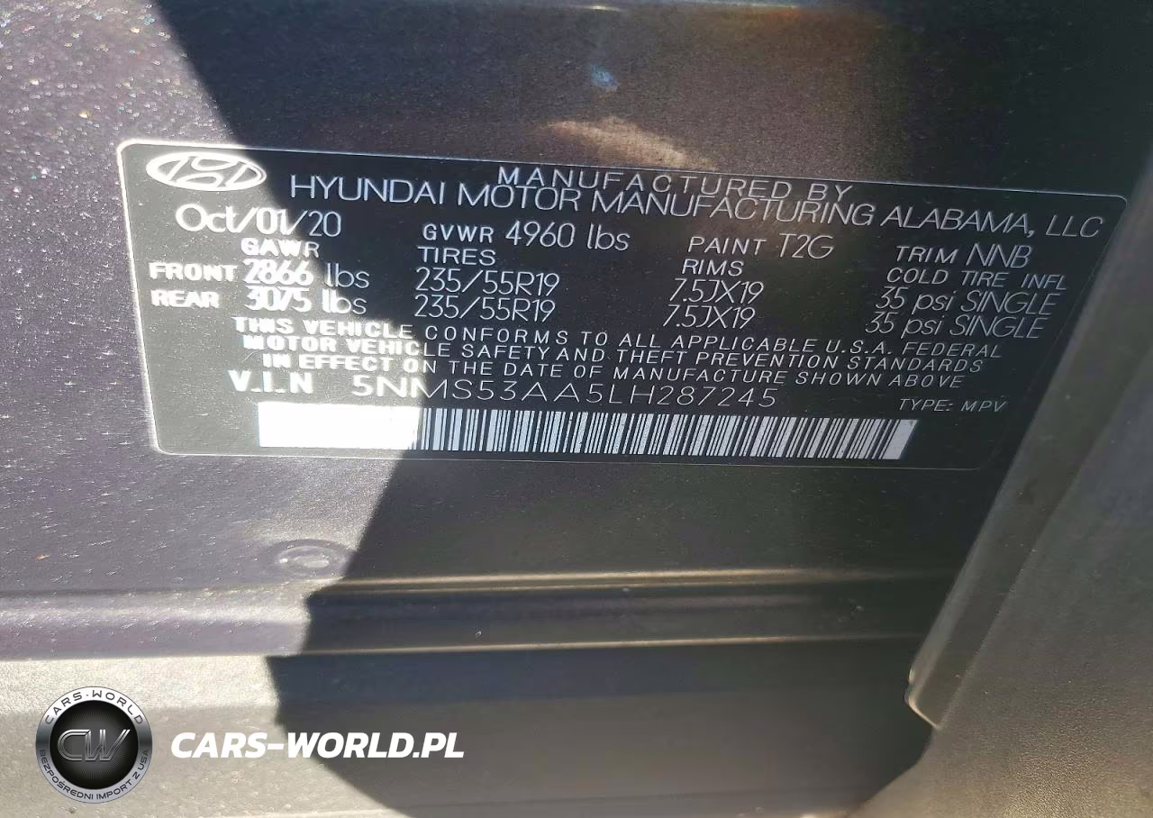 2020 Hyundai Santa Fe Limited 2.0T VIN:5NMS53AA5LH287245 - 12