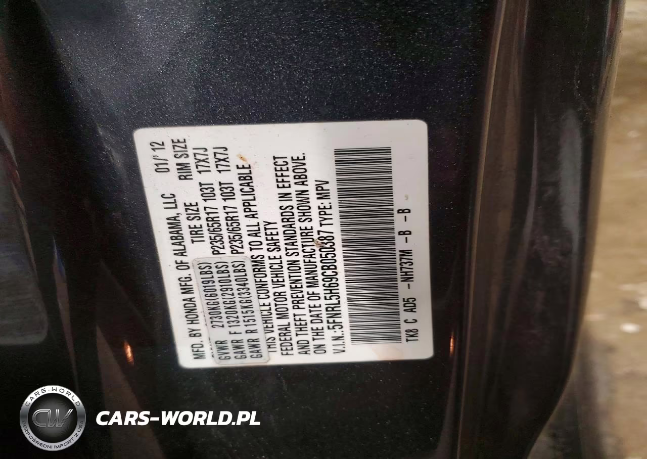 2012 Honda Odyssey Exl VIN:5FNRL5H69CB050387 - 13