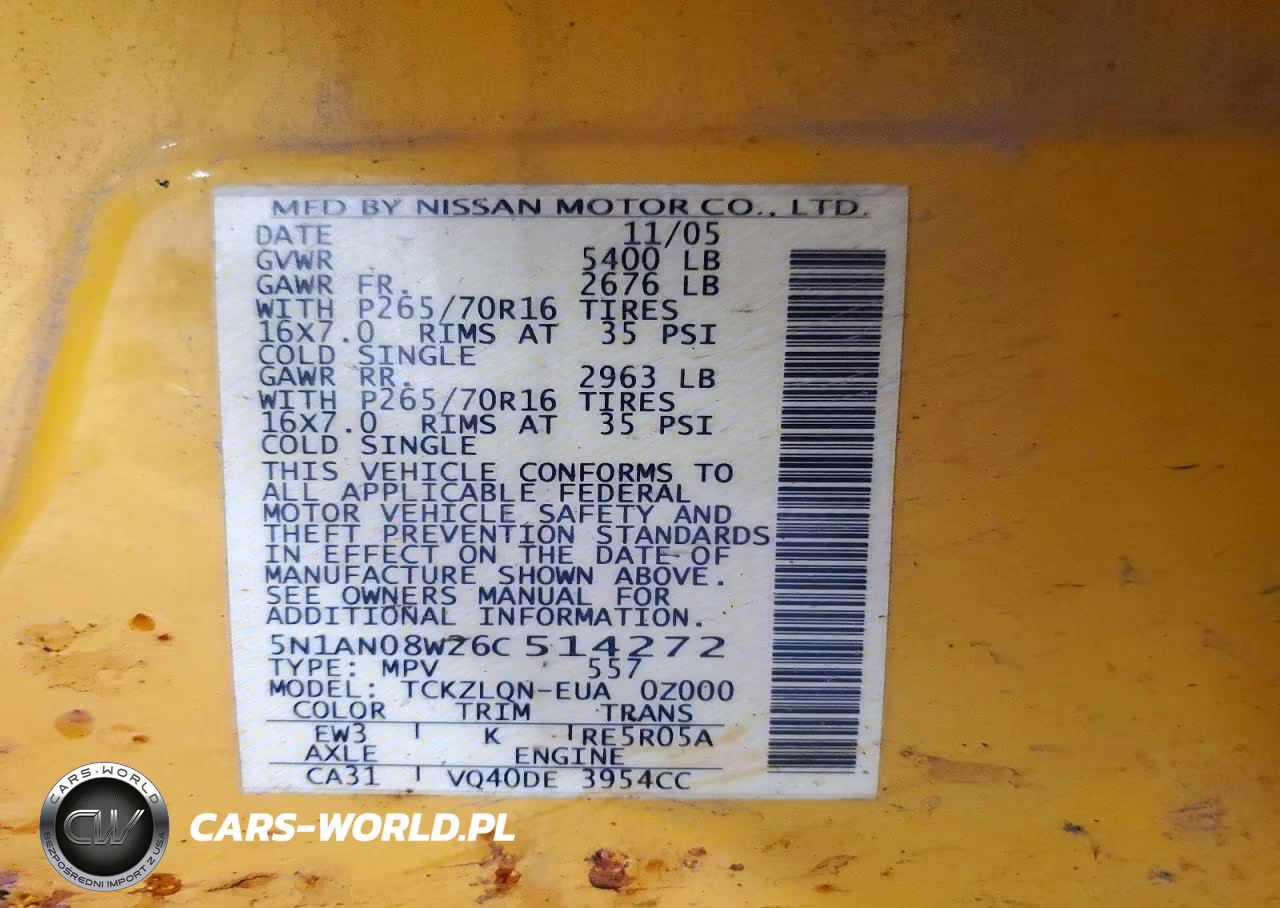 2006 Nissan Xterra X VIN:5N1AN08W26C514272 - 12