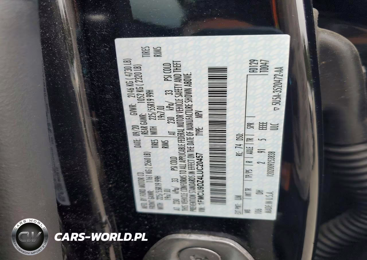 2020 Ford Escape Titanium VIN:1FMCU9DZ4LUC20457 - 13