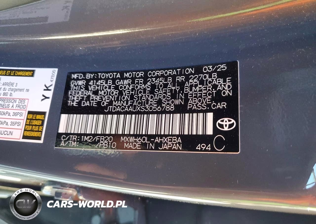 2025 Toyota Prius Le VIN:JTDACAAUXS3056788 - 13