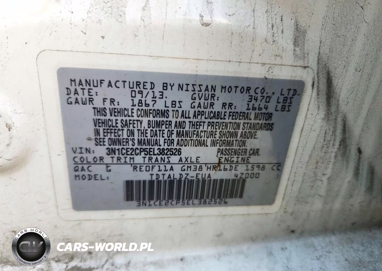 2014 Nissan Versa Note Sv VIN:3N1CE2CP5EL382526 - 12