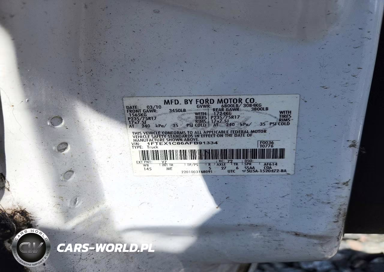 2010 Ford F150 Super Cab VIN:1FTEX1C86AFB91334 - 13