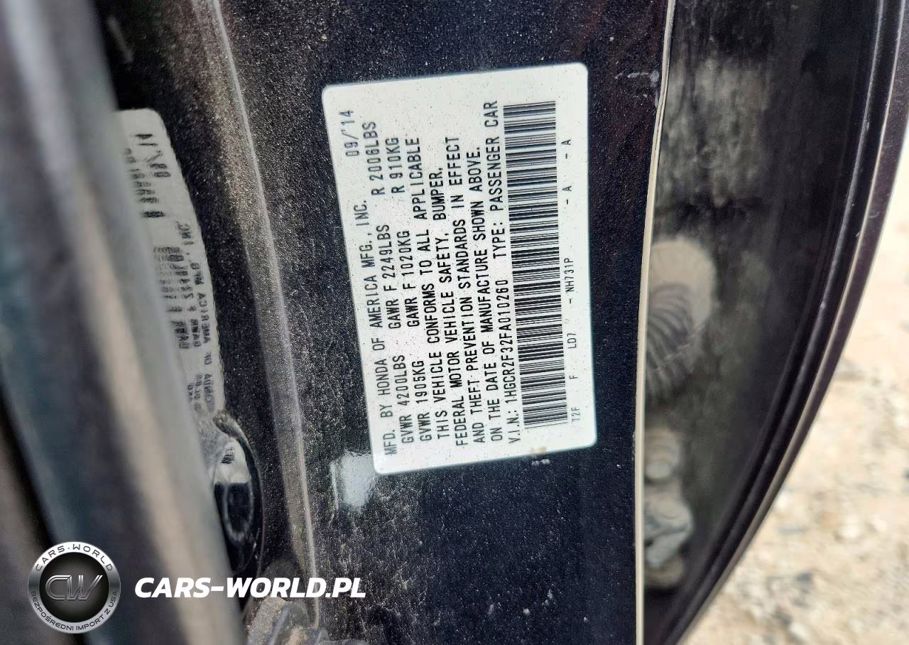 2015 Honda Accord Lx VIN:1HGCR2F32FA010260 - 12