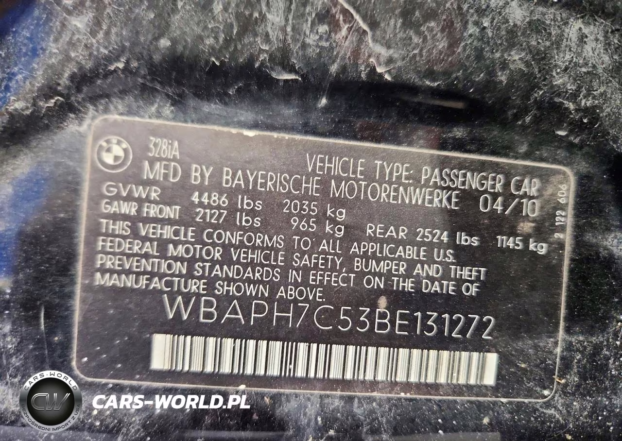 2011 BMW 328 I VIN:WBAPH7C53BE131272 - 12