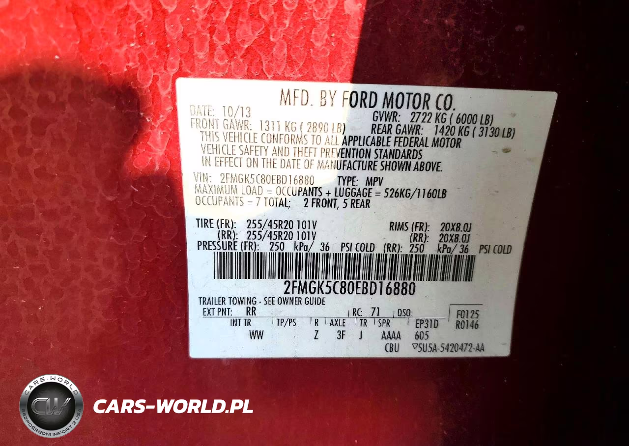 2014 Ford Flex Sel VIN:2FMGK5C80EBD16880 - 13