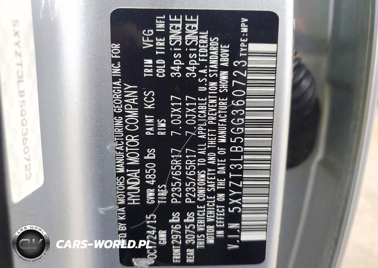 2016 HYUNDAI SANTA FE S VIN:5XYZT3LB5GG360723 - 13
