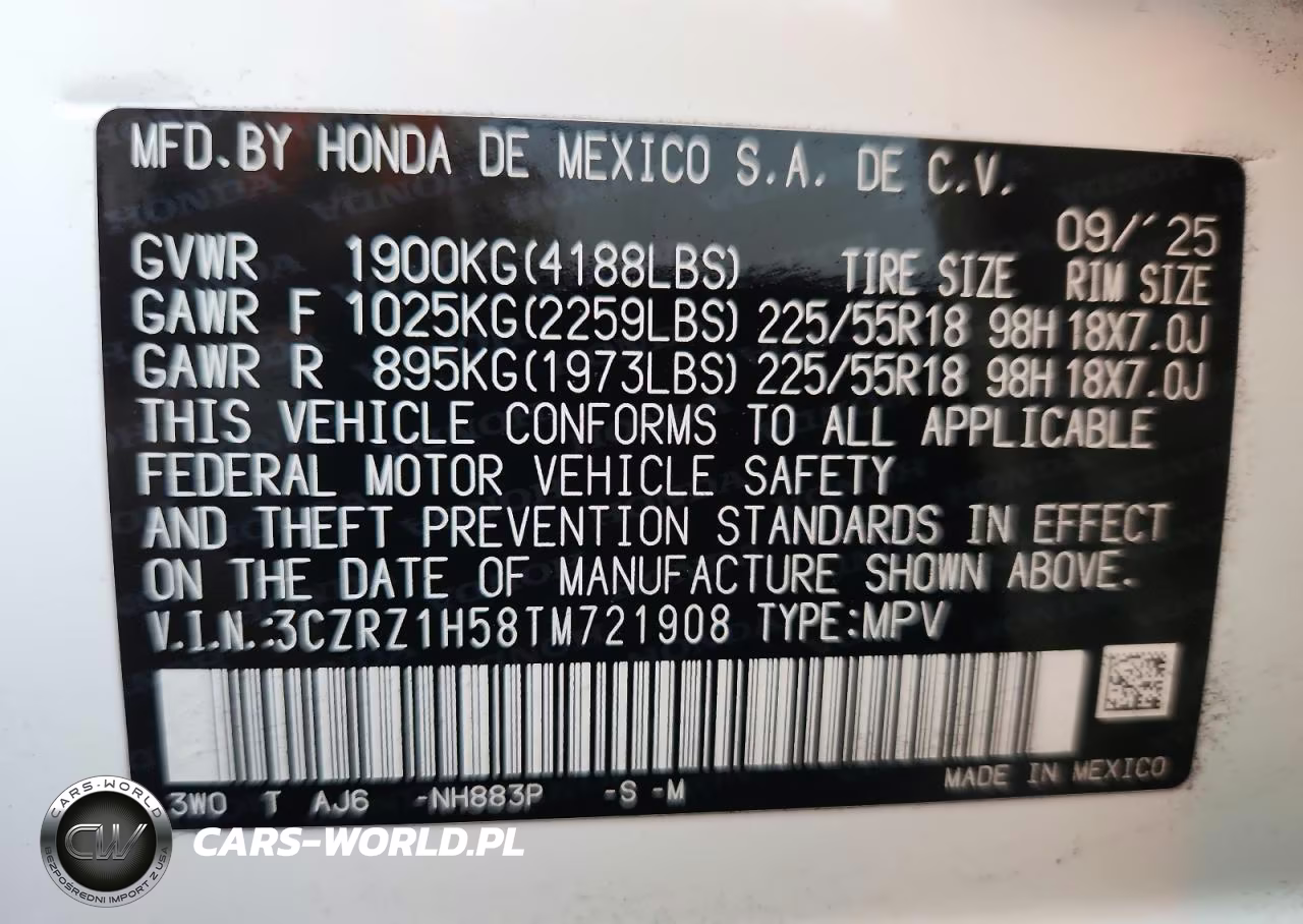 2026 Honda Hr-V Sport VIN:3CZRZ1H58TM721908 - 12