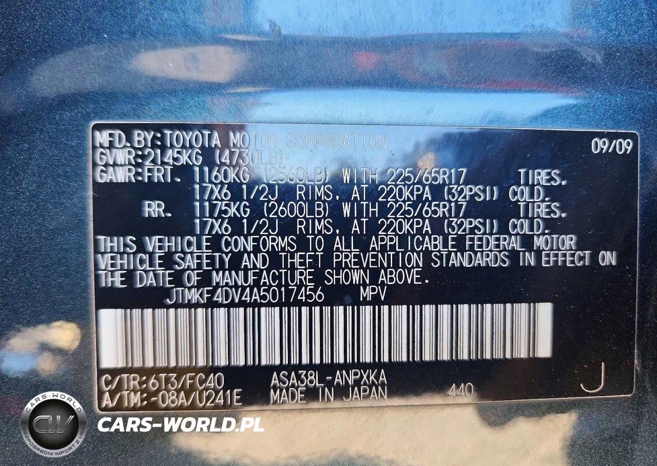 2010 Toyota Rav4 Base VIN:JTMKF4DV4A5017456 - 13