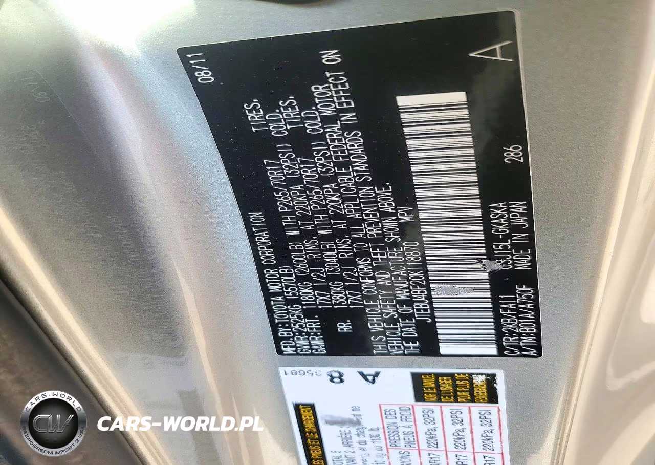 2012 Toyota Fj Cruiser Base VIN:JTEBU4BF2CK118870 - 14