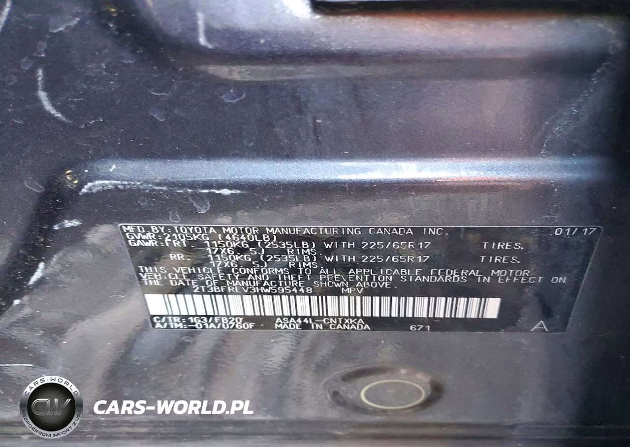2017 Toyota Rav4 Le VIN:2T3BFREV3HW595448 - 12