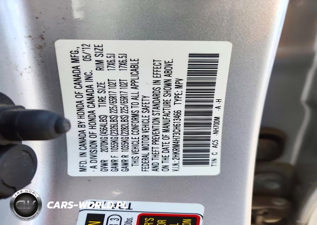 2012 Honda Cr-V Exl VIN:2HKRM4H73CH613466 - 13