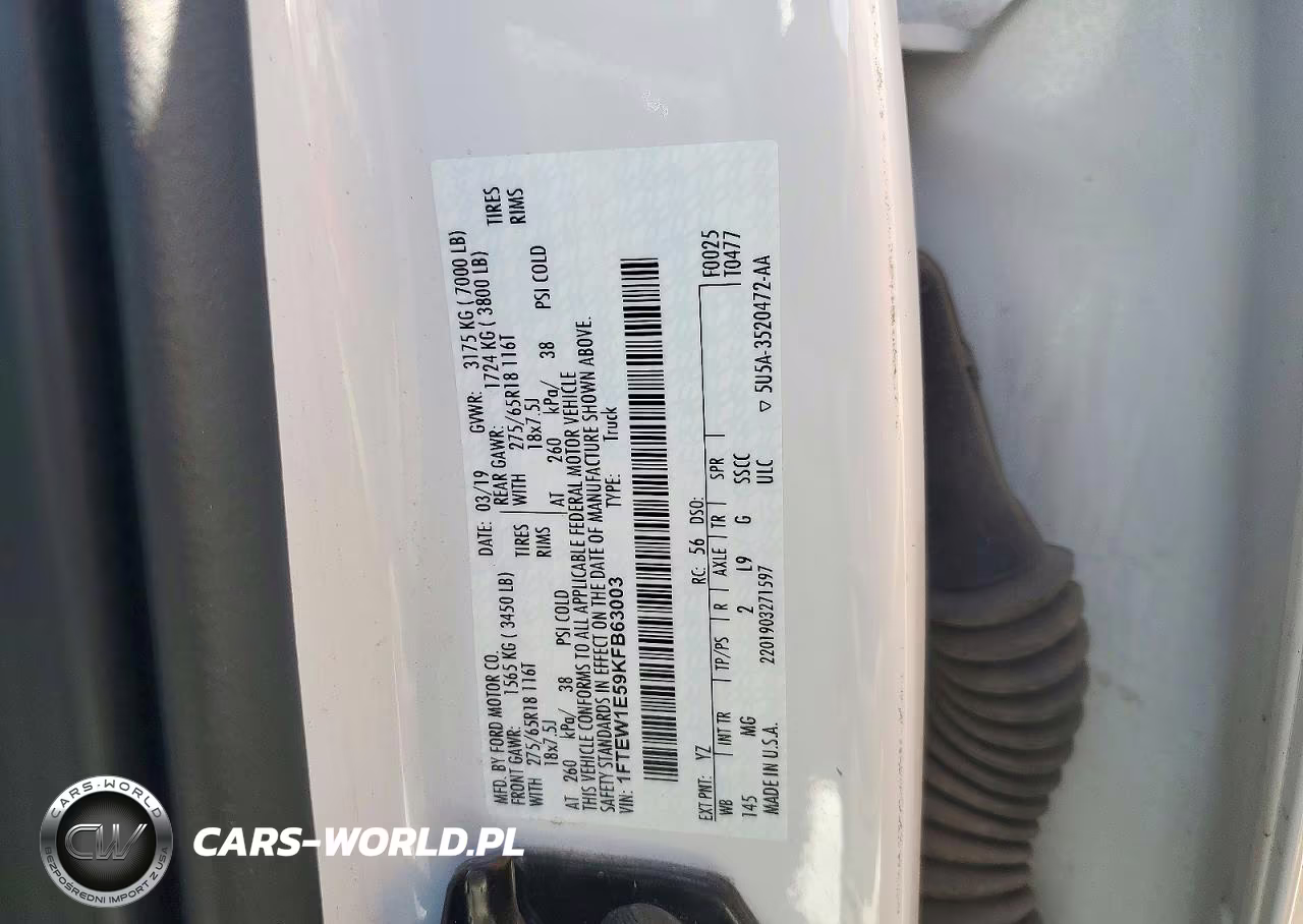 2019 Ford F150 Supercrew VIN:1FTEW1E59KFB63003 - 12
