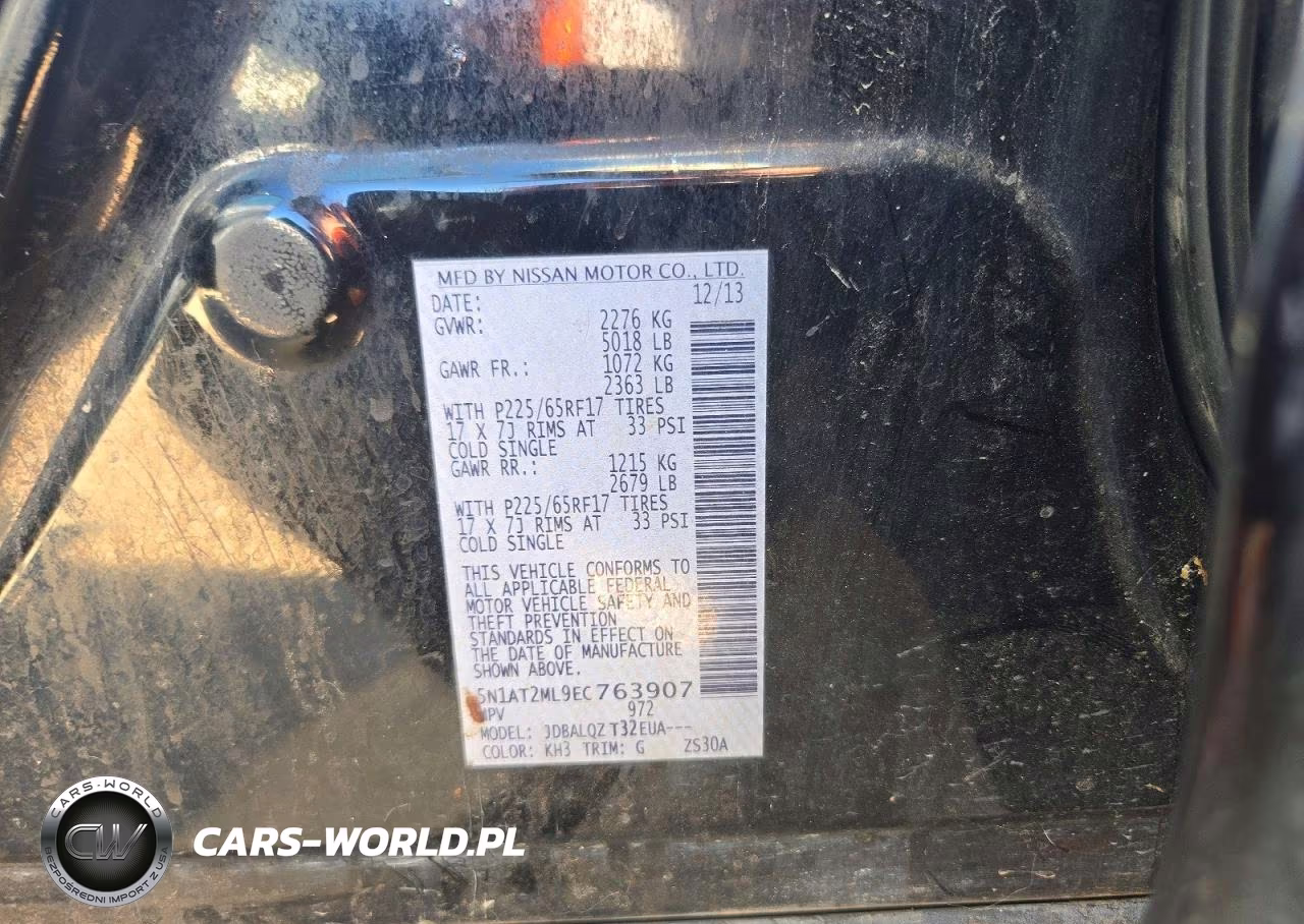 2014 Nissan Rogue Sv VIN:5N1AT2ML9EC763907 - 12
