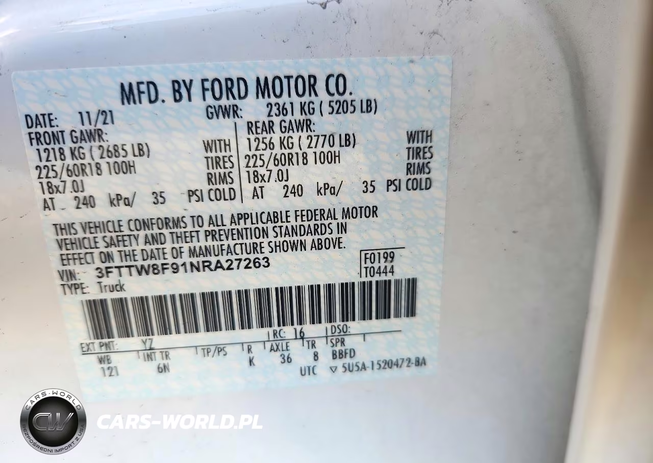 2022 Ford Maverick Xl VIN:3FTTW8F91NRA27263 - 12