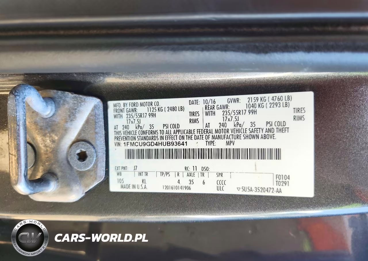 2017 Ford Escape Se VIN:1FMCU9GD4HUB93641 - 13