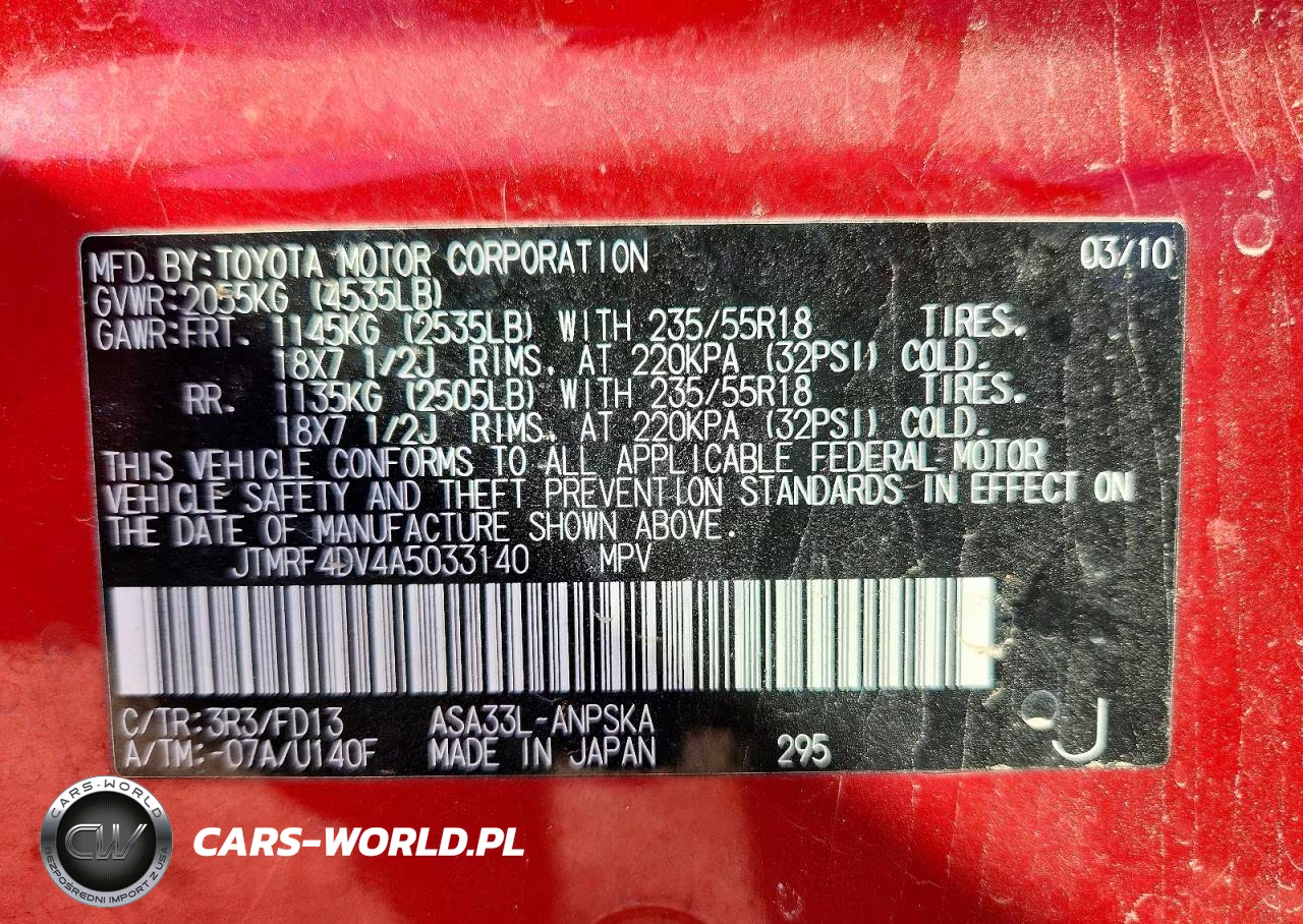 2010 Toyota Rav4 Sport VIN:JTMRF4DV4A5033140 - 14