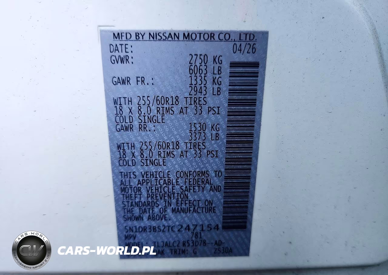 2026 Nissan Pathfinder Sv VIN:5N1DR3BS2TC247154 - 14