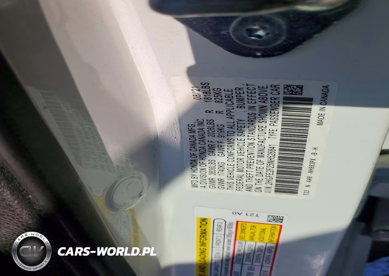 2022 Honda Civic Lx VIN:2HGFE2F25NH526841 - 13