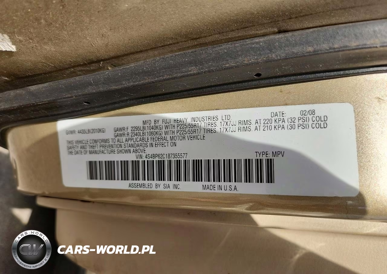 2008 Subaru Outback 2.5I Limited VIN:4S4BP62C187355577 - 13