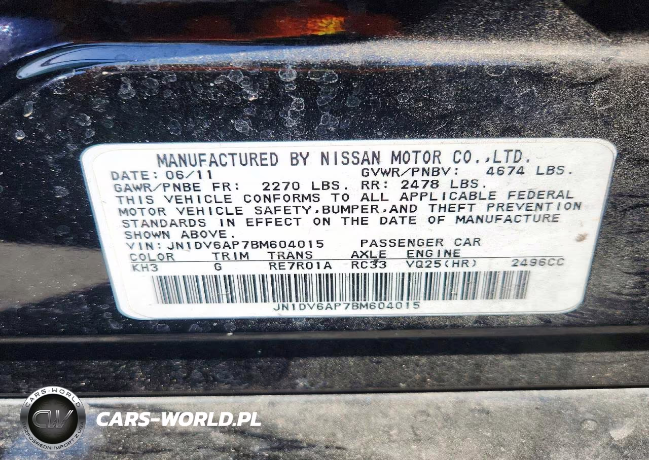 2011 Infiniti G25 Sedan Base VIN:JN1DV6AP7BM604015 - 12